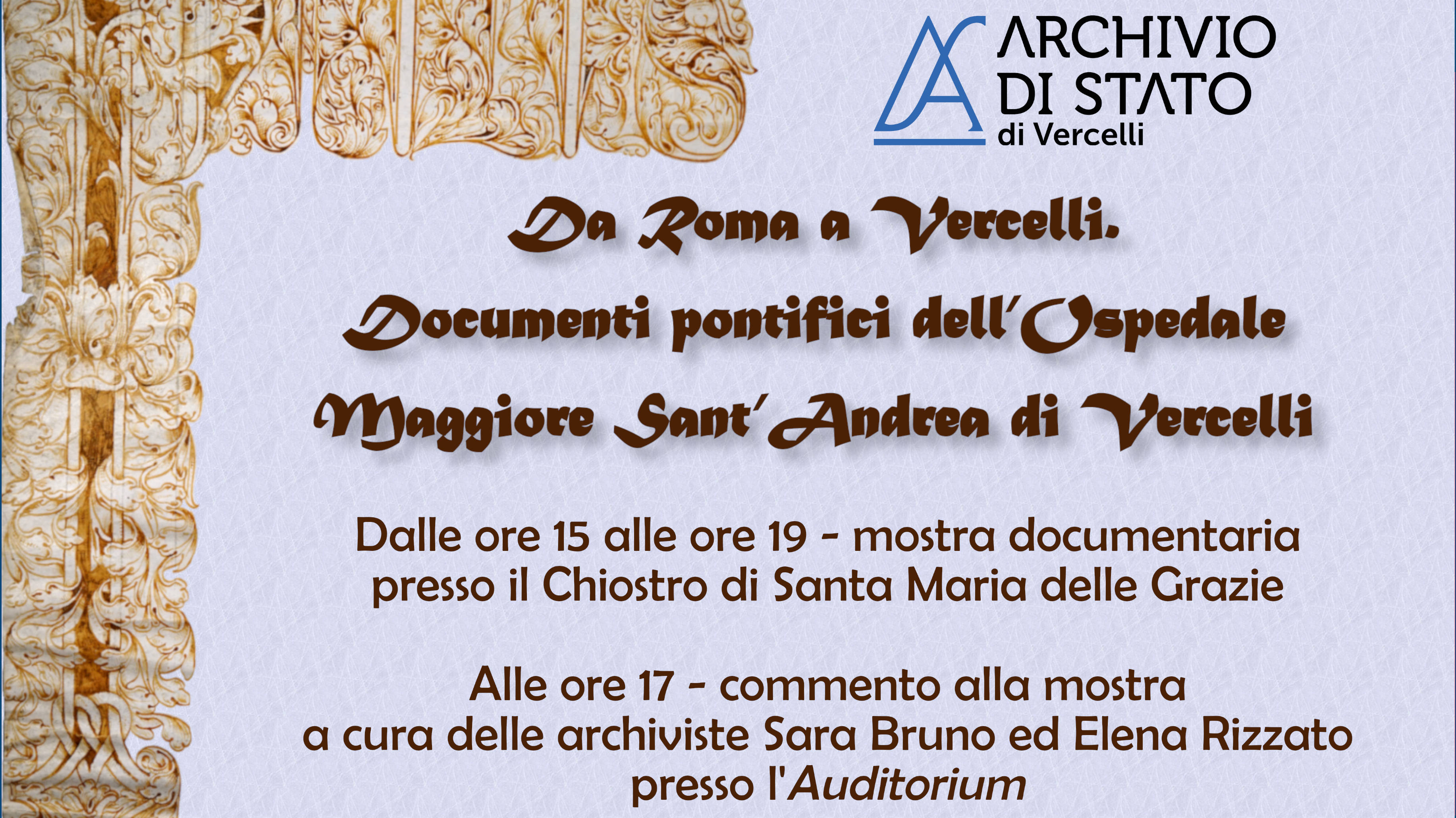Da Roma a Vercelli. Documenti pontifici dell’Ospedale Maggiore Sant’Andrea di Vercelli